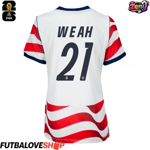 Dres Spojené štáty Timothy Weah #21 Domáci pre Ženy MS 2026 Krátky Rukáv